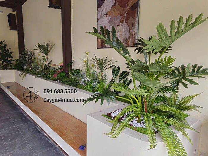 Setup Cây Giả Quán Cafe