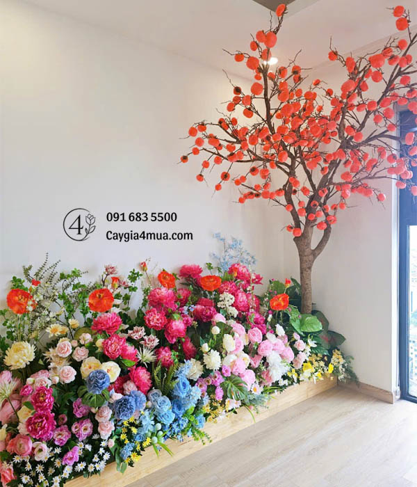 Bồn Cây Hoa Hồng Giả