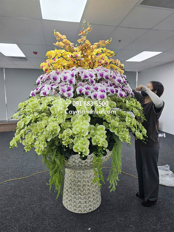 Bình Lan Hoa Hồ Điệp Giả Mix Màu