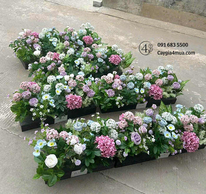 Bồn Cây Mix Hoa Nhí Giả
