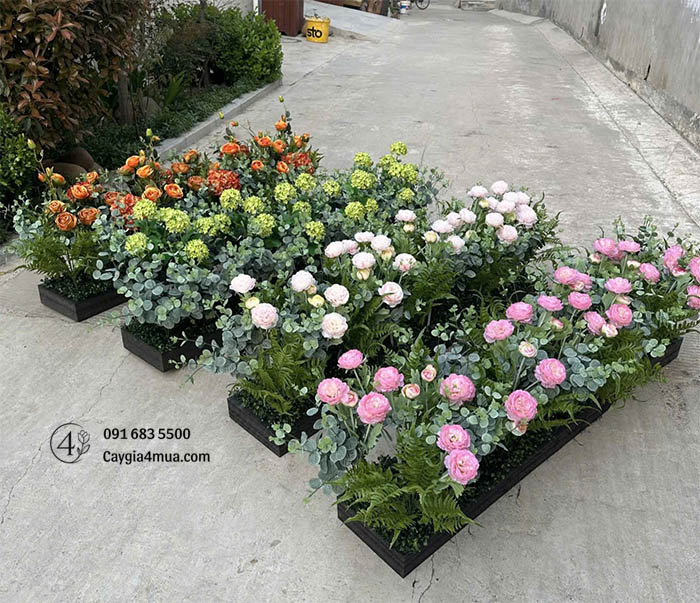 Bồn Hoa Lụa Mix