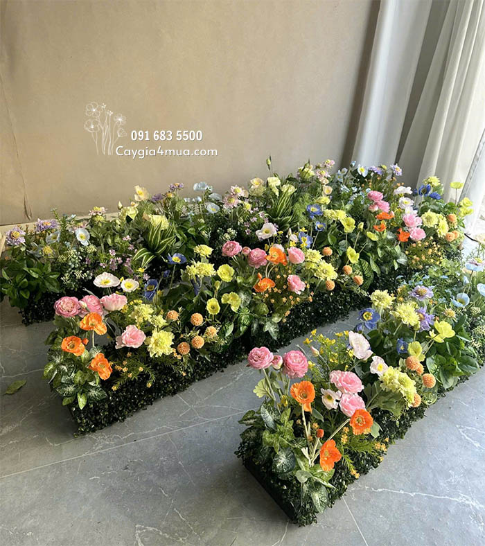 Bồn Hoa Lụa Mix