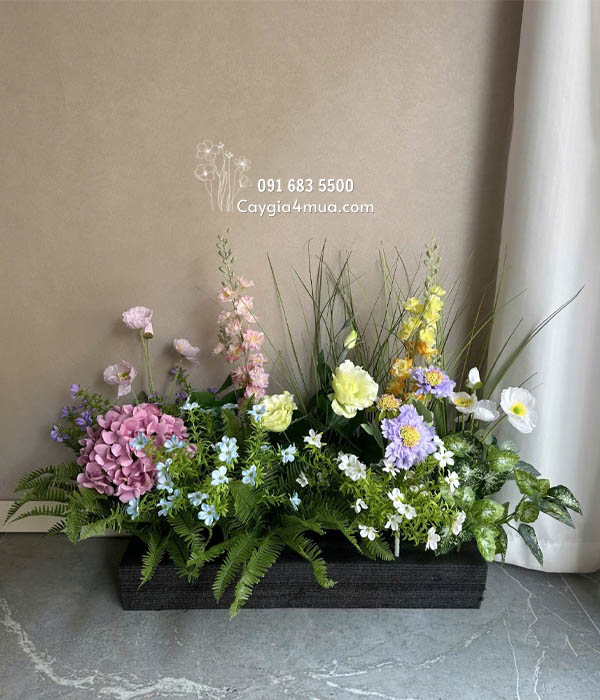 Bồn Hoa Lụa Mix