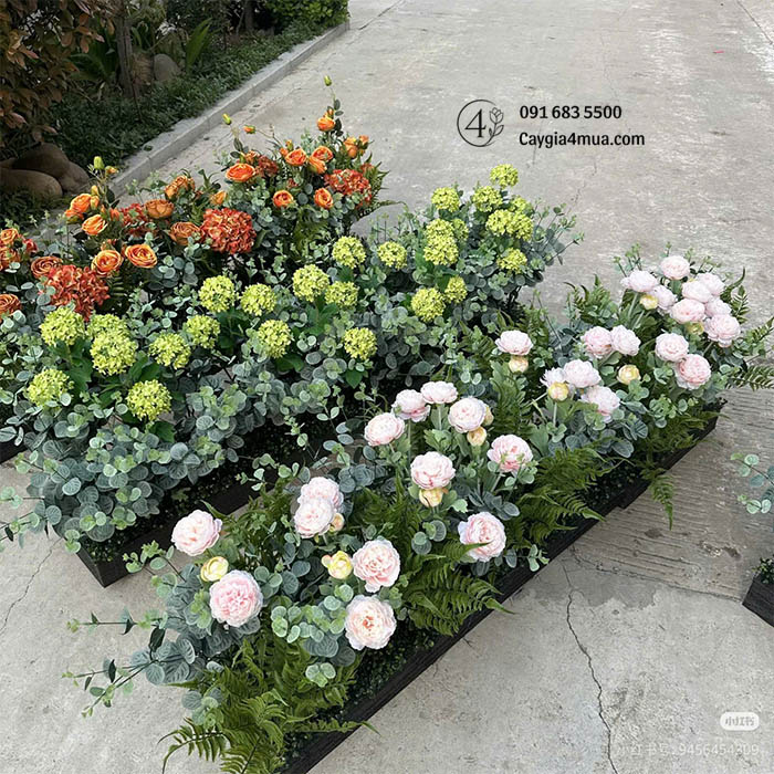 Bồn Hoa Lụa Mix