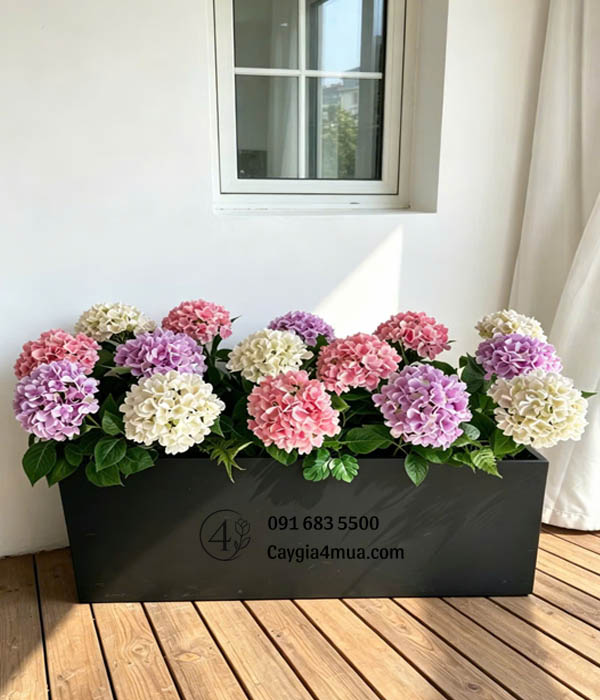 Bồn Cây Hoa Giả Mix Màu